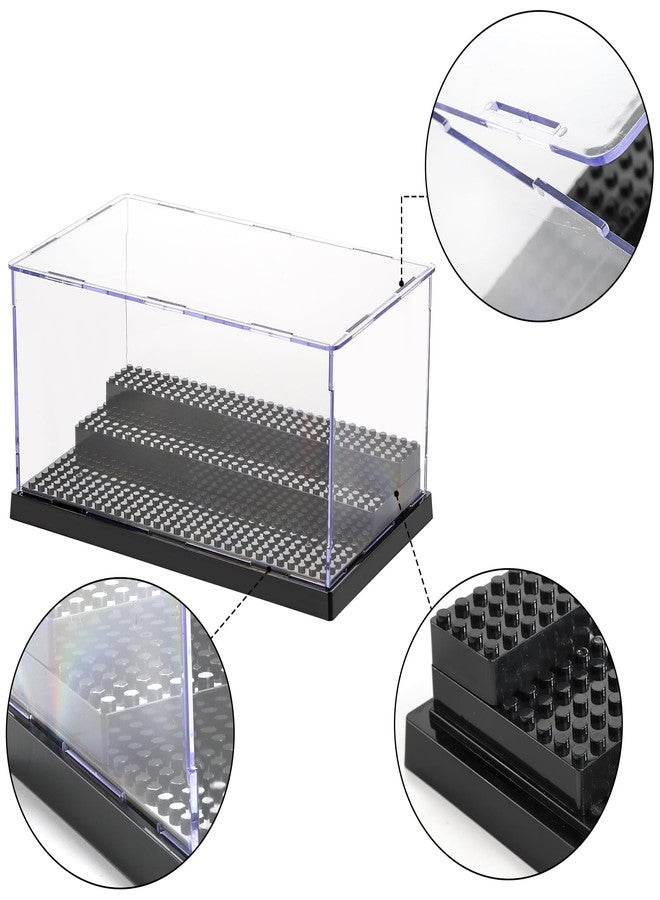ZEAYEA 2 Pack Display Case for Minifigure Action Figures Blocks, Acrylic Display Box Storage with 3 Movable Steps, Dustproof Showcase for Collection Bricks Blocks Models Minifigures Building, Black - Image 5