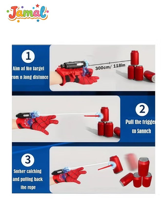 Jamal Spider Man Mask，Spider Man launcher, superhero wrist launcher, role-playing toys，Six piece set - Image 4