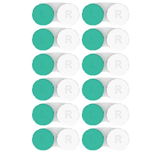 Axim USA Contact Lens Cases 12 Pack. One Year Bulk Supply. Protect Your Eyes by Changing Your Lens Case Monthly (Green) - Image 1