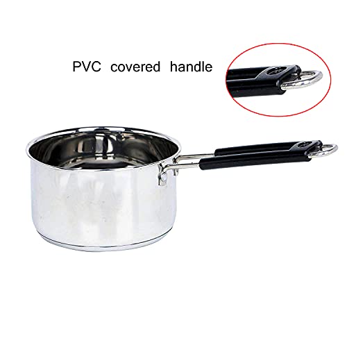 Dharam Paul Traders Stainless Steel Saucepan | Milkpan | Tea pan Sandwich Bottom, Heavy Weight, Induction and Gas Compatible, 1 Liter - Image 3