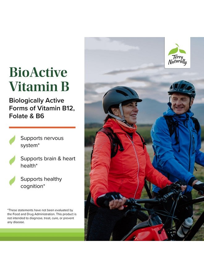 Terry Naturally BioActive Vitamin B - Aid Heart Health with Bioactive B Vitamins - Supplement with Folate & Calcium - B Complex Vitamin to Aid Nervous System Function - 60 Capsules (Pack of 2) - Image 3