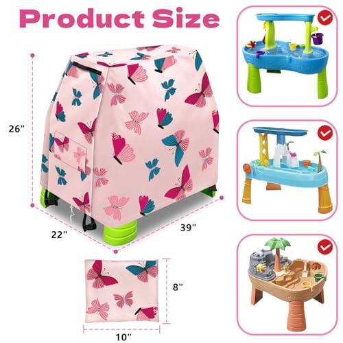 Intoypad Kids Water Table Cover for Step2 Rain Showers Water Table Accessories, Outdoor Toys Waterproof Sunshade Dust Cover for Toddlers 1-3 Outdside Step 2 Watertable Toys for Kids Ages 3-5 - Image 2