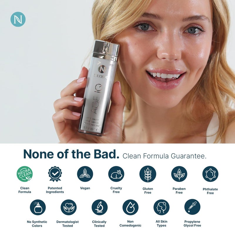 Neora Age IQ - Night Cream with Bidens Pilosa, Peptides & Hyaluronic Acid - Smooths Skin, Boosts Radiance, Fights Wrinkles, Firms - 1 fl.oz. - Image 5