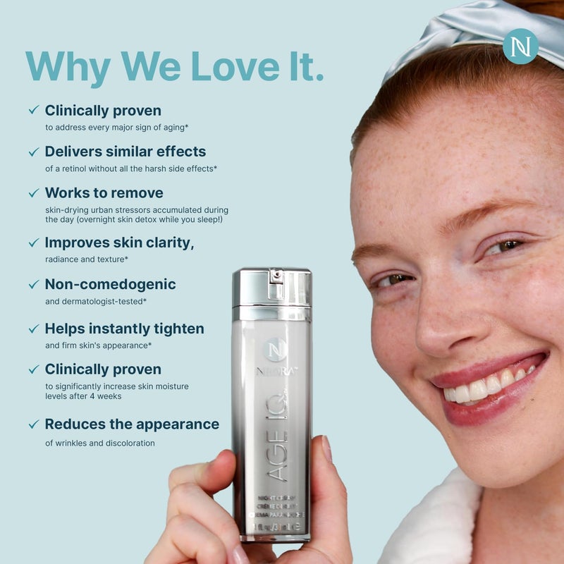 Neora Age IQ - Night Cream with Bidens Pilosa, Peptides & Hyaluronic Acid - Smooths Skin, Boosts Radiance, Fights Wrinkles, Firms - 1 fl.oz. - Image 4