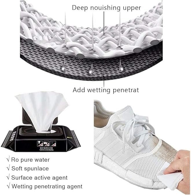 Copelle Natural Sneaker & Shoe Cleaner Wipes - 2 Packs of 80 - Portable Sneakers Cleaner Shoe Wipes Quickly Remove Dirt & Stains - These Disposable Shoe Cleaning Wipes Can Be Used On Footwear - Image 4