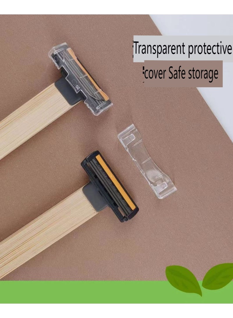 general Vcolor Weile Hotel Homestay Eco friendly Bamboo Handle Razor for Men and Women Manual Scraper Stainless Steel Blade 1 Bamboo Handle+6 Replacement Knife Used for One Year - Image 5