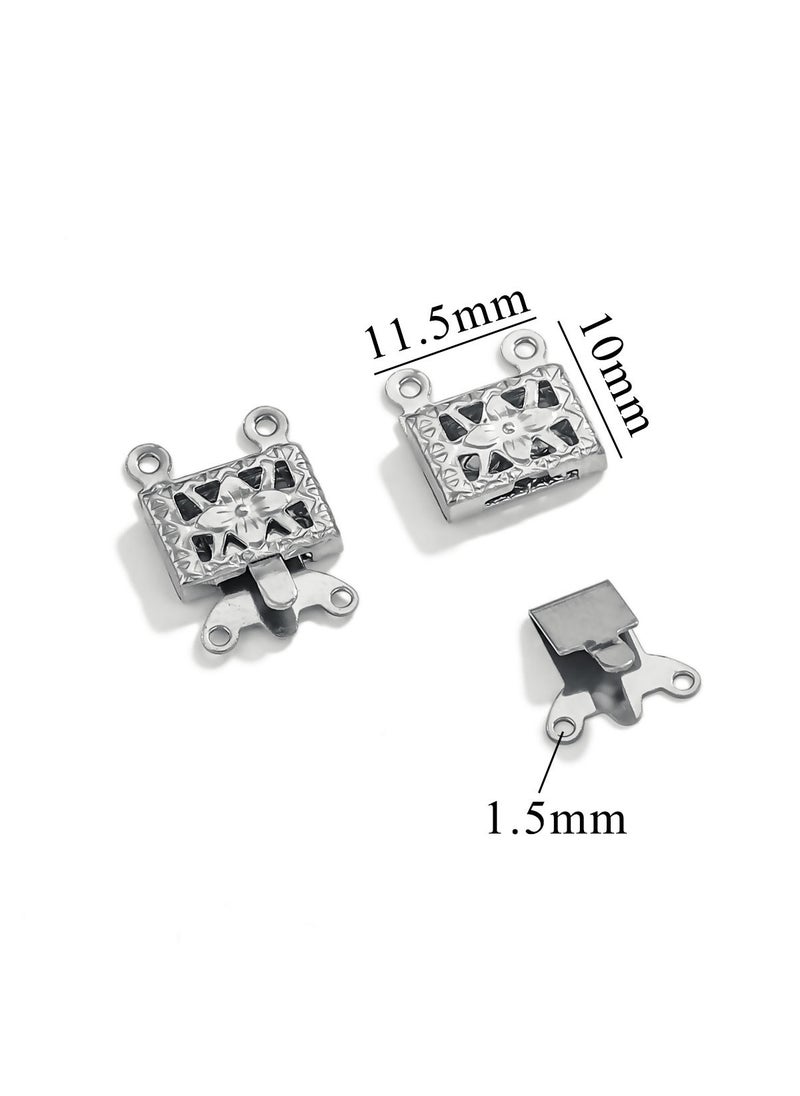 Generic - Multi-strand snap button stainless steel jewelry accessories DIY handmade jewelry accessories bracelet necklace connection buckle jewelry buckle C steel color[0.61g] - Image 1