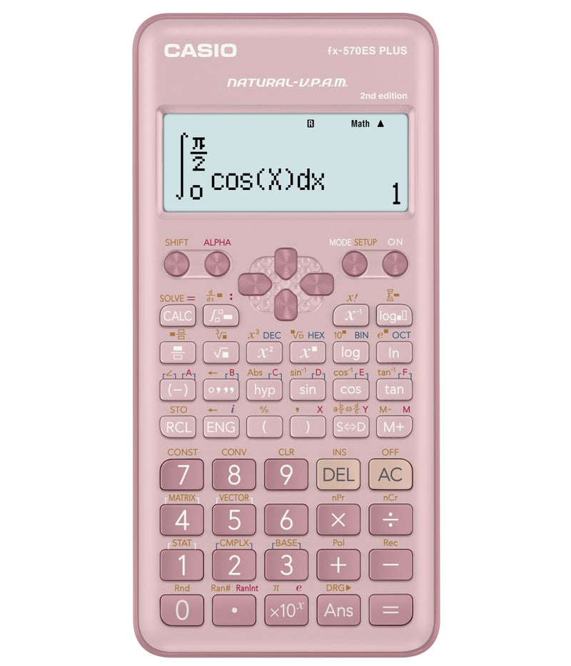 كاسيو Casio FX-570ES PLUS-2 Scientific Calculator with 417 Functions, Natural Textbook Display, Solar Power & Hard Cover black - Image 2