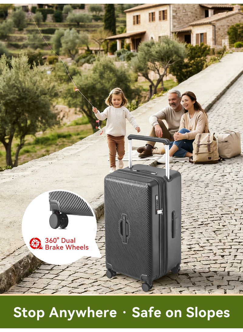 LIGHTGO 7655 large size check in size ABS mix PC Suitcase check in luggage 30 inch with Expandable with TSA travel case - Image 4