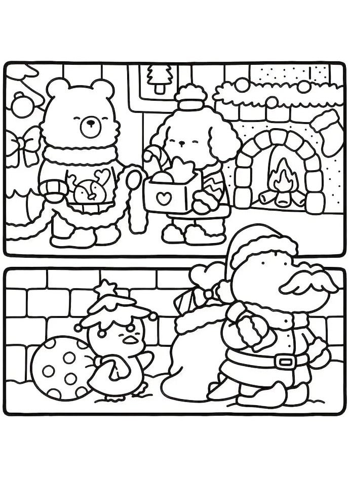 كتاب تلوين الحيوانات "أيام مريحة" - ٥٢ صفحة، صفحات تلوين مريحة للكبار والمراهقين، تعرض مخلوقات لطيفة في لحظات هيجي مريحة (أيام مريحة) - Image 2