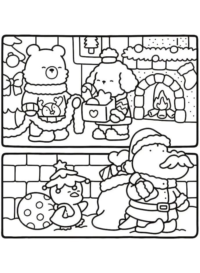 كتاب تلوين الحيوانات "أيام مريحة" - ٥٢ صفحة، صفحات تلوين مريحة للكبار والمراهقين، تعرض مخلوقات لطيفة في لحظات هيجي مريحة (أيام مريحة) - Image 3