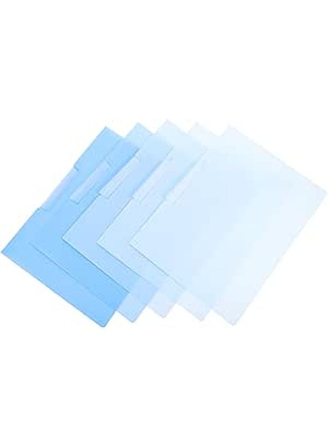 Rotating A4 File Folders with Dividers 5pcs Blue Gradient Plastic Organizer for Home Office School - Image 1