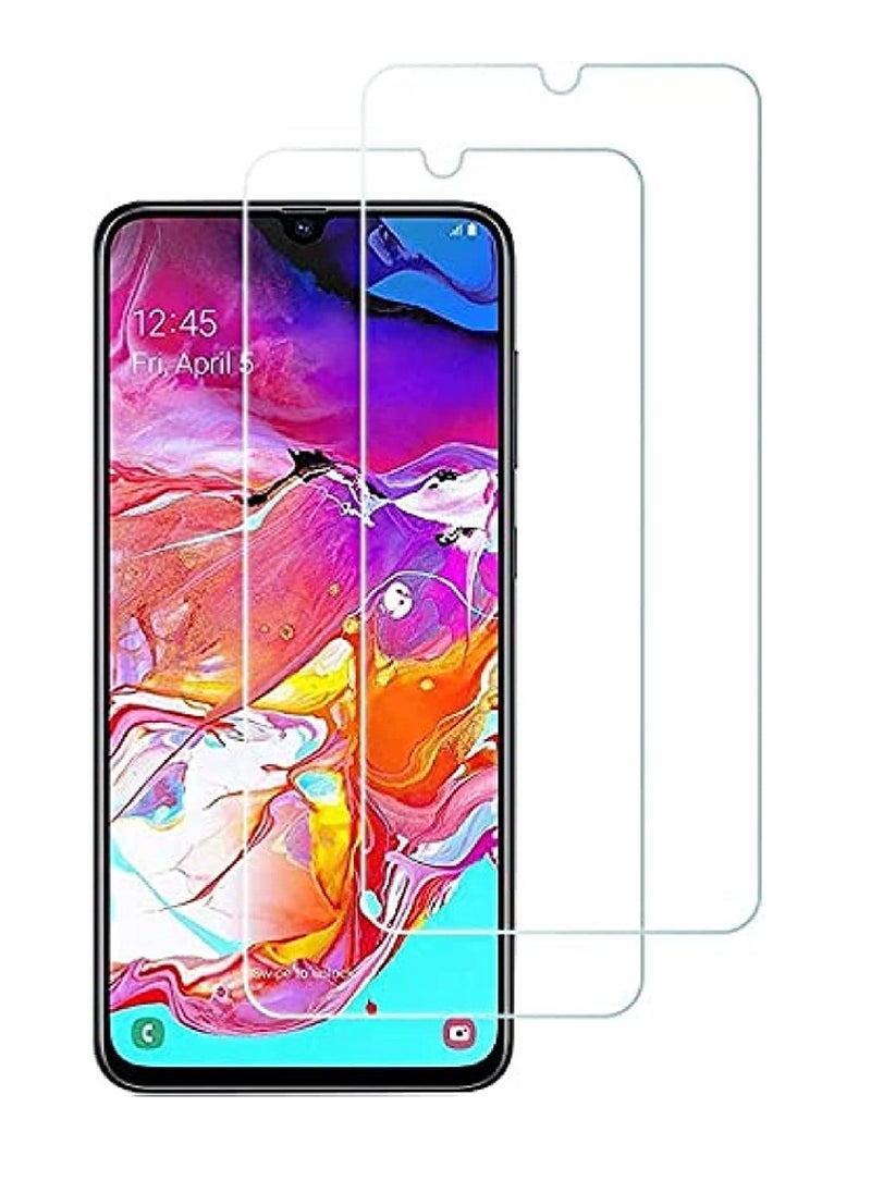 Super 2 Pieces Tempered Glass Screen Protector Clear Designed For Samsung Galaxy A70 Full Screen Coverage And Bubble Free - Image 1