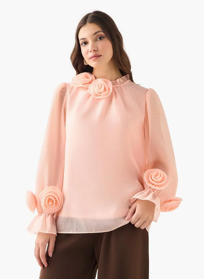 2Xtremz 2Xtremz Chiffon Top with Ruffles