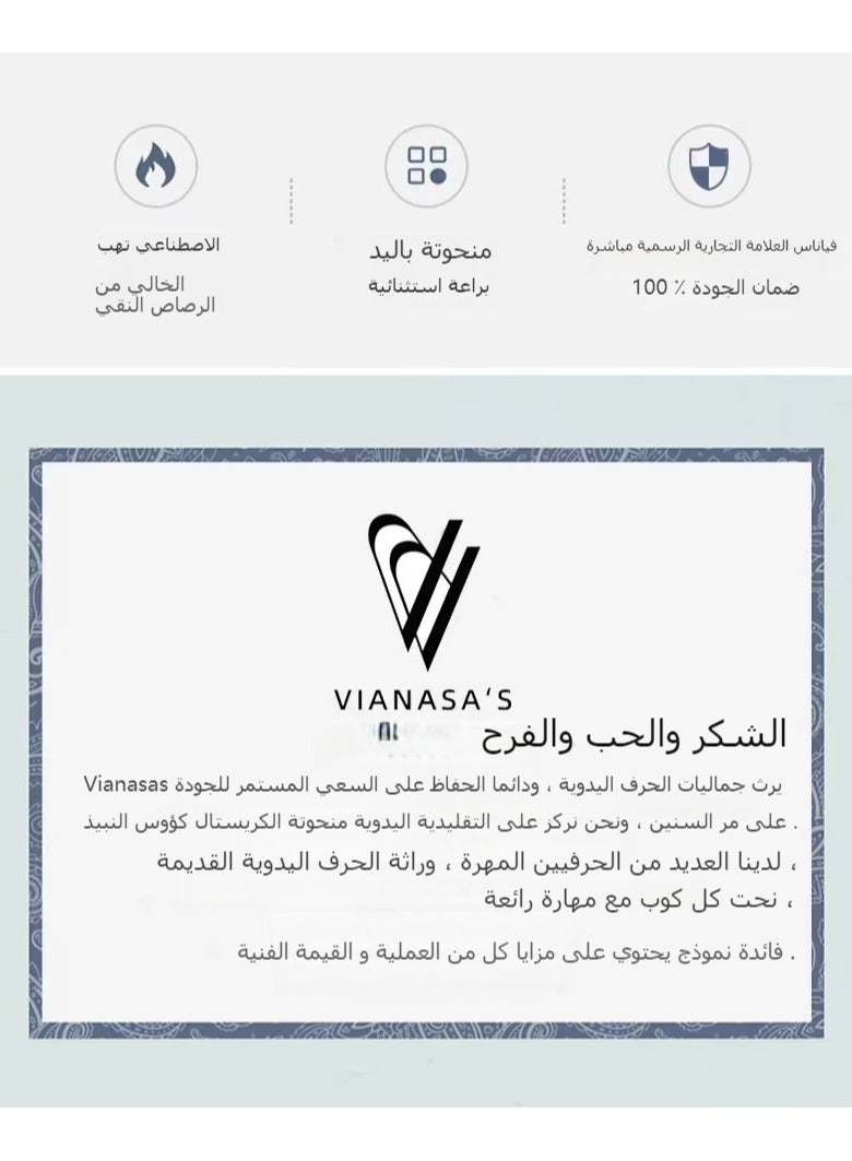 China Made VIANASA'S Blue Chrysanthemum Edo Kiriko Glass cup - Image 4