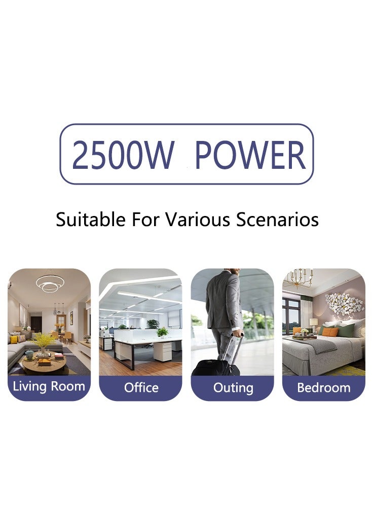 سكاي فيو موسع منفذ حائط متعدد المقابس، 2500 واط، موسع منفذ كهربائي ثلاثي الاتجاهات مع منفذي USB ومنفذ واحد من النوع C، محول قابس عالمي، محطة شحن للمنزل والمكتب والمطبخ، مفتاح فردي (أبيض) - Image 3