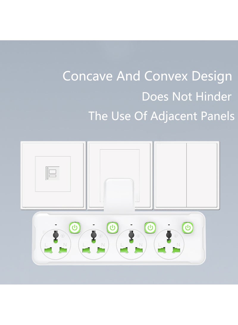 سكاي فيو موسع منفذ حائط متعدد المقابس، 2500 واط، موسع منفذ كهربائي ثلاثي الاتجاهات مع منفذي USB ومنفذ واحد من النوع C، محول قابس عالمي، محطة شحن للمنزل والمكتب والمطبخ، مفتاح فردي (أبيض) - Image 5