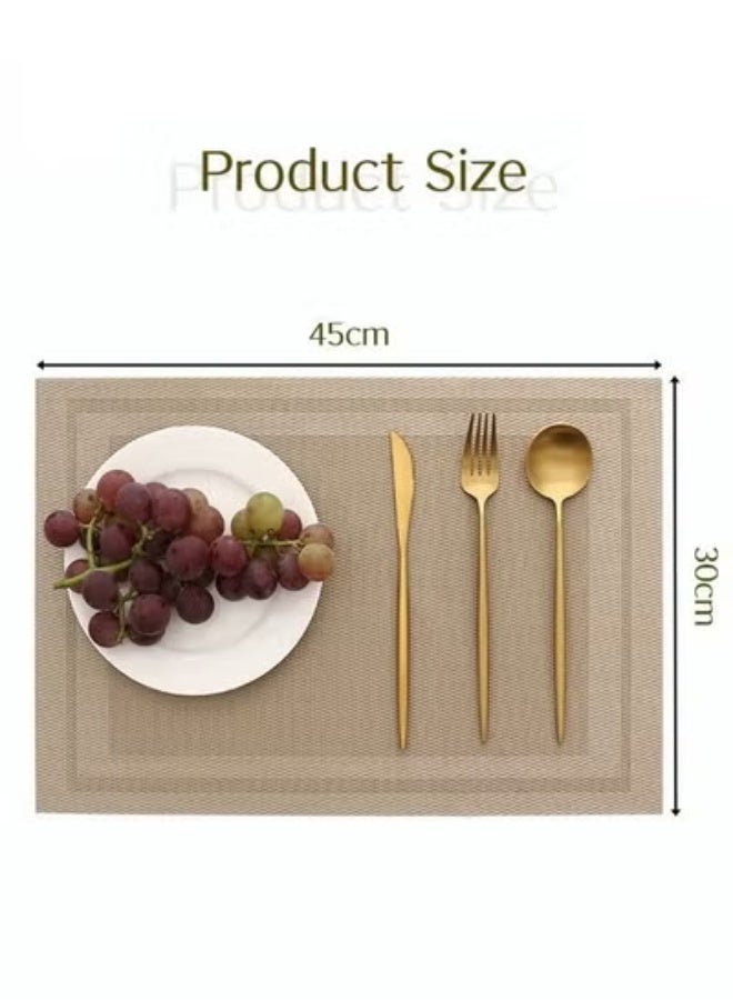Beauenty 6 Pieces Placemat High-quality PVC Material Heat Insulation Anti-oil Not Easy to Mold Suitable for Home Use Hotel Restaurant Cafe Etc Brown 45x30 cm - Image 4