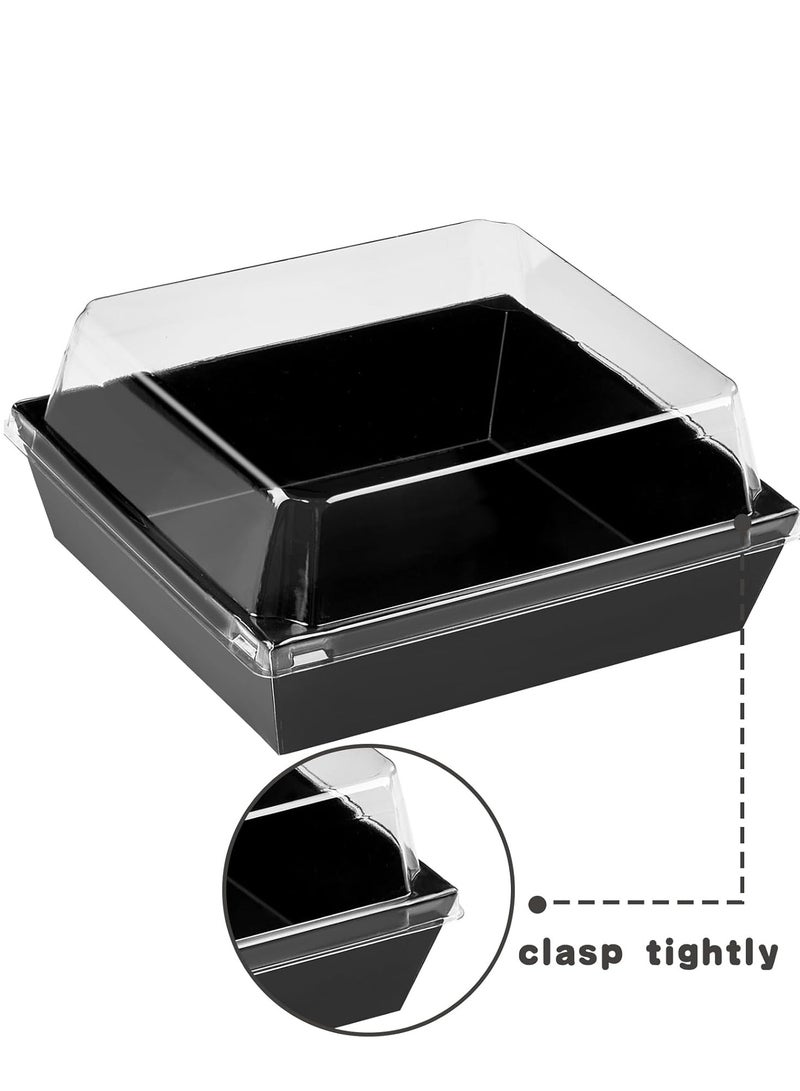 50 Pack Bakery Boxes  Small Dessert Boxes To Go  4 Inch Paper Mini Cake Boxes, Clear Treat Boxes, Disposable Cookie Cake Slice Containers for Charcuterie, Strawberries, Baked Goods - Image 4