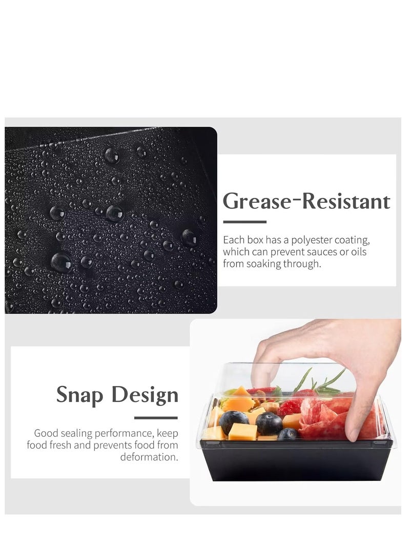 50 Pack Bakery Boxes  Small Dessert Boxes To Go  4 Inch Paper Mini Cake Boxes, Clear Treat Boxes, Disposable Cookie Cake Slice Containers for Charcuterie, Strawberries, Baked Goods - Image 5