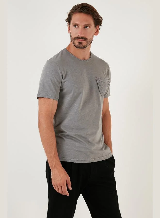Buratti 100% Cotton Slim Fit Crew Neck Pocket T Shirt Men's T SHIRT 5902000