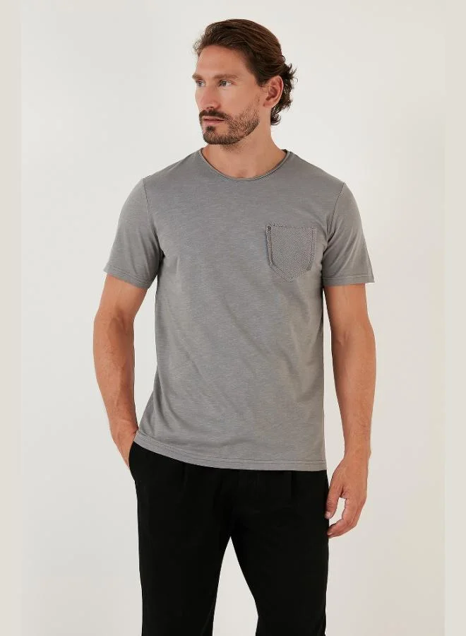 Buratti  Buratti 100% Cotton Slim Fit Crew Neck Pocket T Shirt Men's T SHIRT 5902000 for Men | Best Price UAE