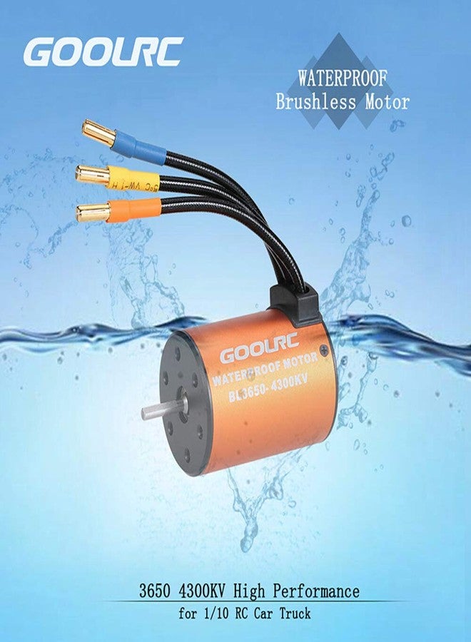 GoolRC محرك GoolRC 3650 بدون فرش و ESC، محرك بدون فرش 4300KV و 60A ESC مع محرك سيرفو 20kg و ذراع سيرفو 25T لألعاب RC 1/8 1/10 مجموعة محرك بدون فرش و ESC هدية لعشاق التعديل - Image 5