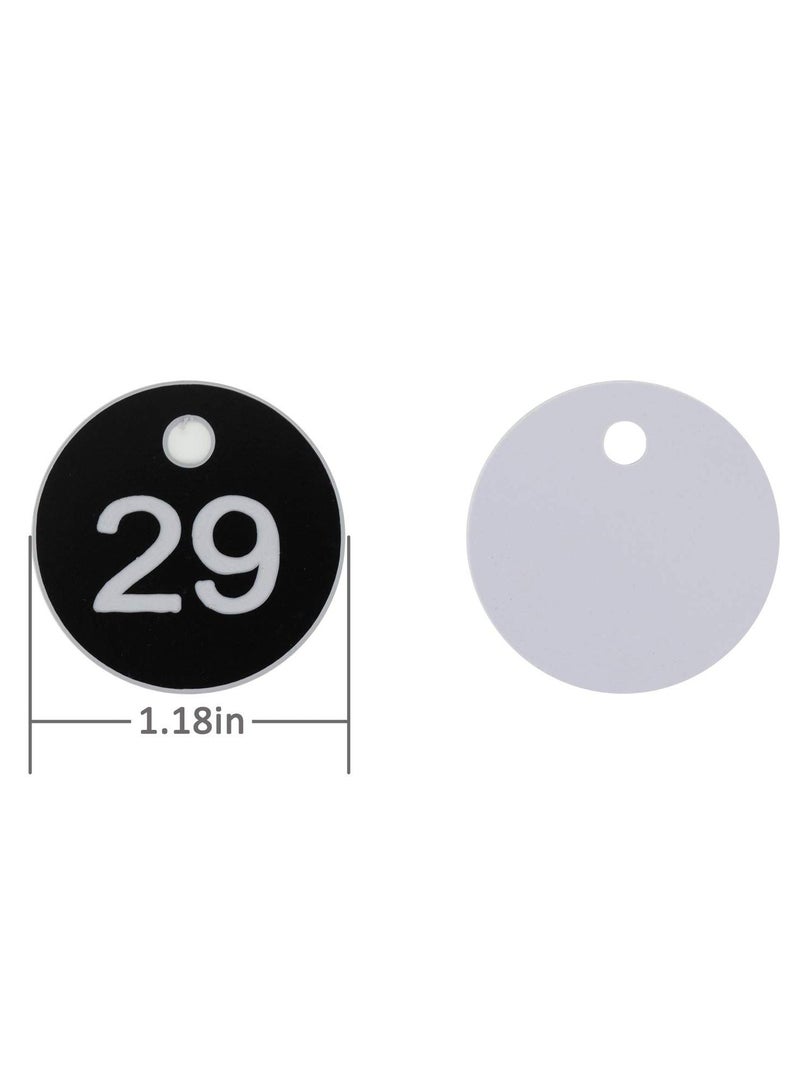Generic Plastic ID Number Tags, Engraved Tags Key Tags Without Key Rings for Locker Dorm Hotel Bar Restaurant Club Restaurant Table Numbers (1-50, Black)  - Image 2