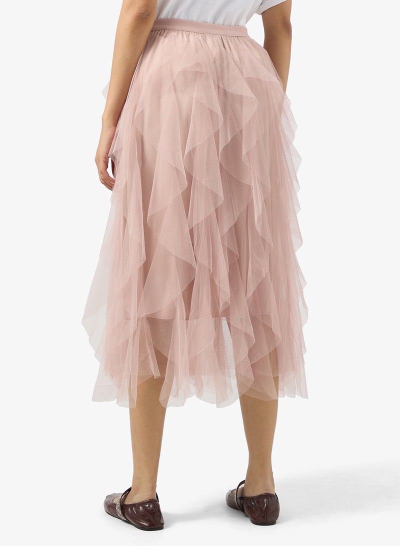 Ginger Waterfall Frill Detail Tulle Skirt - Image 3