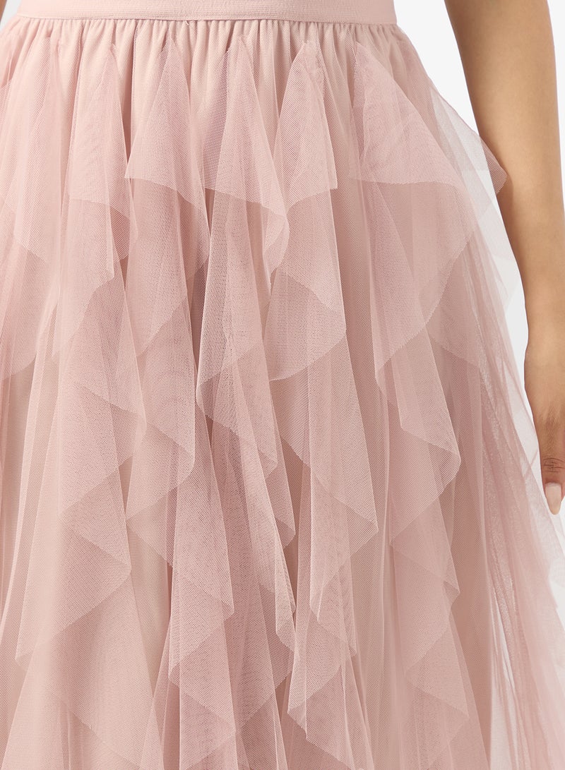 Ginger Waterfall Frill Detail Tulle Skirt - Image 4