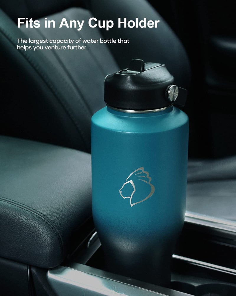 BUZIO 40oz Insulated Water Bottle Fits in Any Car Cup Holders, 40oz Vacuum Insulated Tumbler with Lids and Straw for Water, Travel Mug Cupholder Friendly, Leakproof Keep Cold & Hot, Indigo Crush - Image 2