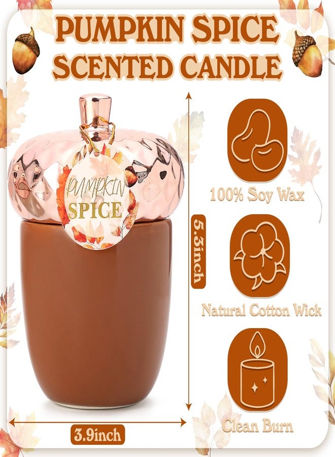 KORMMCO Thanksgiving Scented Candle, Pumpkin Spice Scented Candle, 6OZ Acorn Shaped Candles, Ceramic Jar Candles, Autumn & Thanksgiving Gift, Cozy Home Gift - Image 3