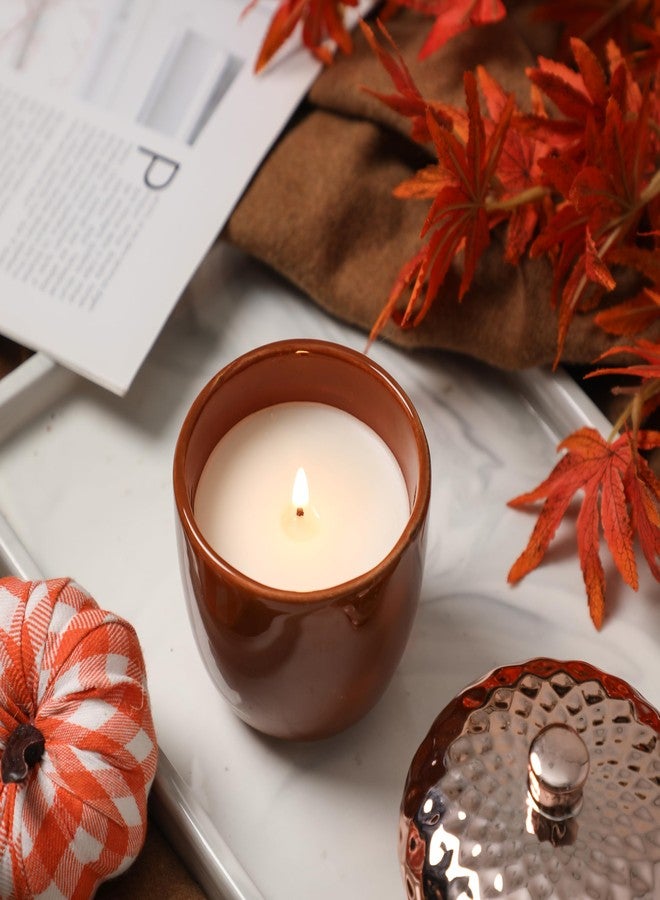KORMMCO Thanksgiving Scented Candle, Pumpkin Spice Scented Candle, 6OZ Acorn Shaped Candles, Ceramic Jar Candles, Autumn & Thanksgiving Gift, Cozy Home Gift - Image 5