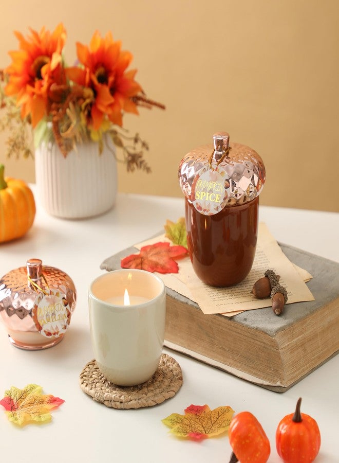 KORMMCO Thanksgiving Scented Candle, Pumpkin Spice Scented Candle, 6OZ Acorn Shaped Candles, Ceramic Jar Candles, Autumn & Thanksgiving Gift, Cozy Home Gift - Image 2