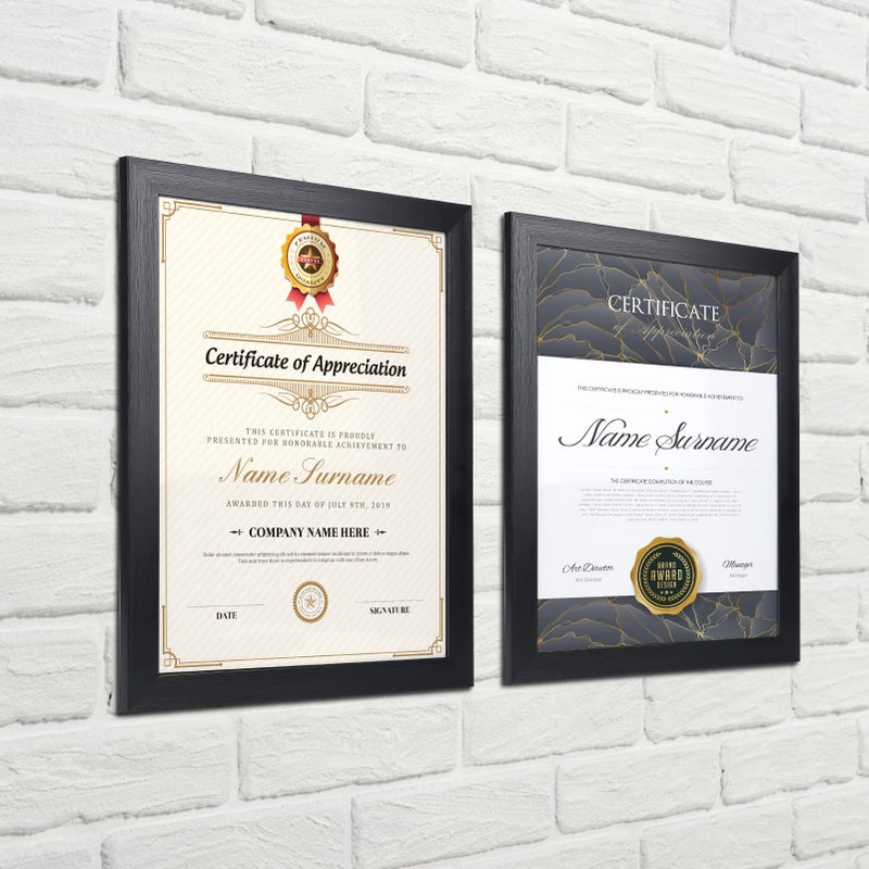 Giftgarden Black 8.5x11 Picture Frame Set of 12, Multi 8.5 x 11 Frames Bulk for Award Certificate Document Diploma, Wall or Tabletop Display - Image 2