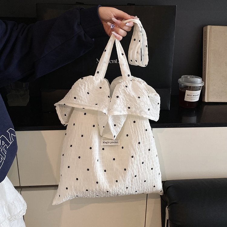 Spring New Fresh Chiffon Shoulder Bag Cute Ruffled Women'S Bag Fashion Large Capacity Class Commuter Bag - Image 4