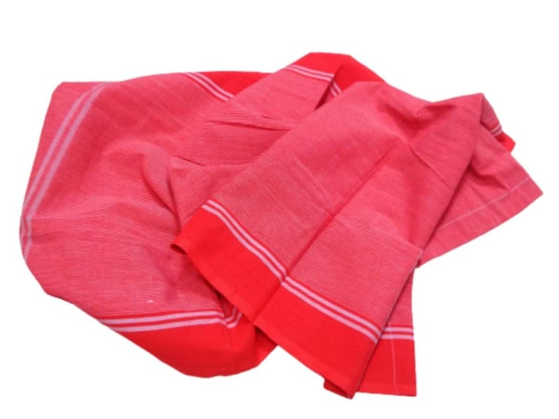chini RAMSAGAR Gamcha Red Colour Red Towel 100 Cotton Gamcha for Pooja and Religious Purpose Gamcha Saafi Soft and Smooth 3 - Image 3