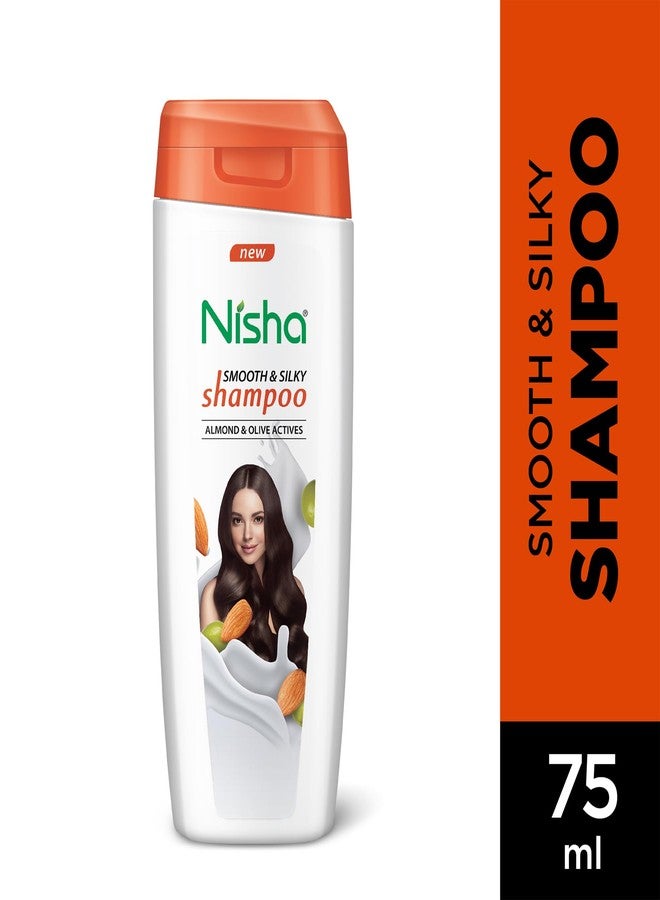 Nisha Almond and Olive Hair Shampoo for Silky, Shiny and Smooth Hair, Reduce Dandruff & Breakage, All Hair Types, 75ml, (Pack of 3) - Image 3