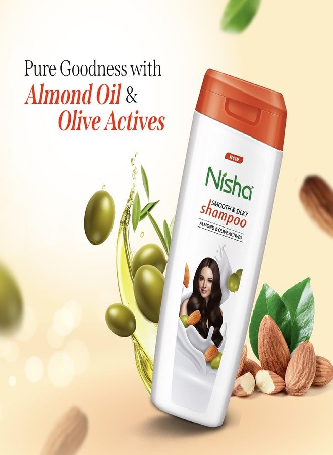 Nisha Almond and Olive Hair Shampoo for Silky, Shiny and Smooth Hair, Reduce Dandruff & Breakage, All Hair Types, 75ml, (Pack of 3) - Image 5