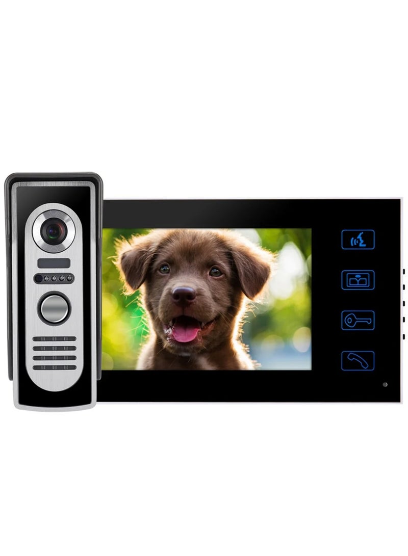 Wired Waterproof Video Doorbell with IR Camera & Monitor with 2 x 7" Screen, 110-240V - Image 1