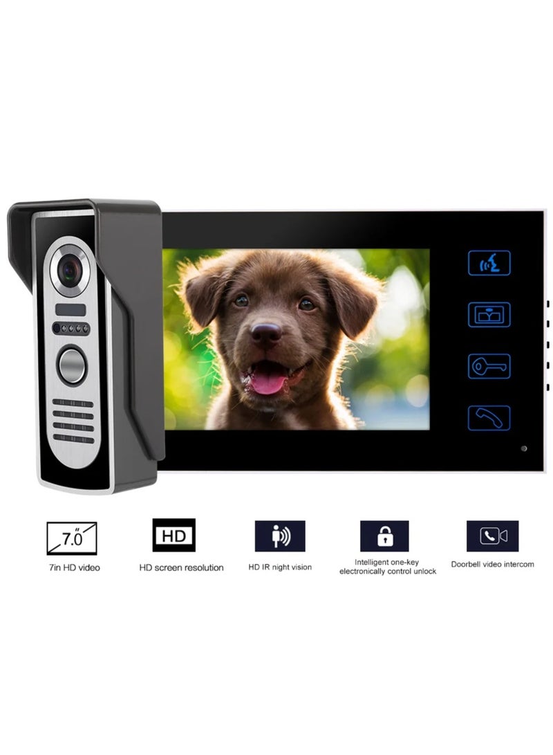 Wired Waterproof Video Doorbell with IR Camera & Monitor with 2 x 7" Screen, 110-240V - Image 3