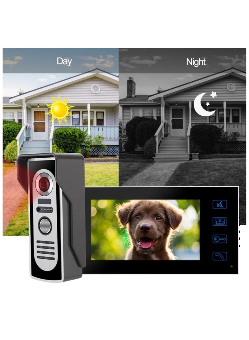 Wired Waterproof Video Doorbell with IR Camera & Monitor with 2 x 7" Screen, 110-240V - Image 4