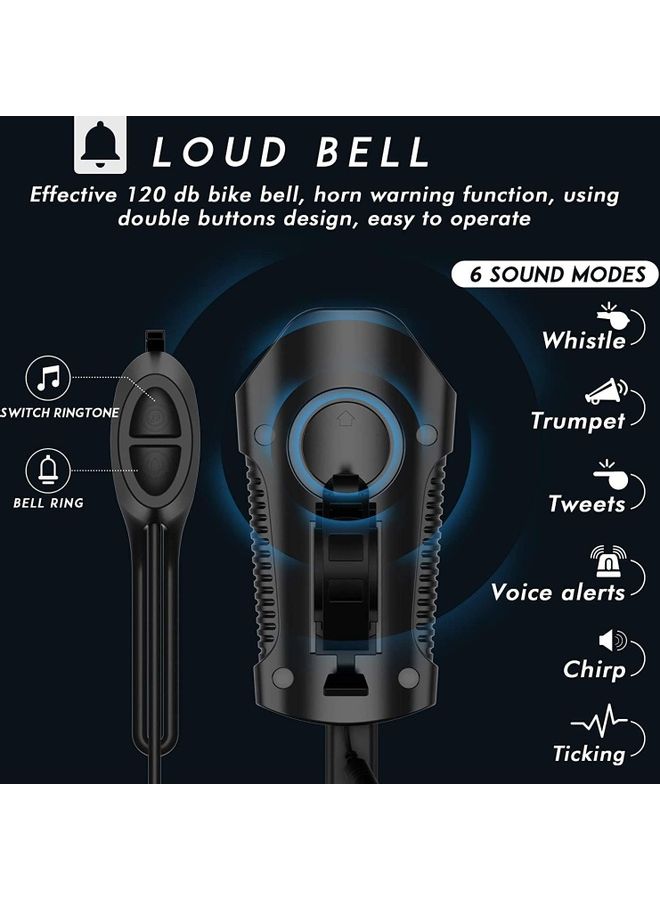 ROCK POW Bicycle Light Set – USB Rechargeable with Horn & Speedometer - Image 5