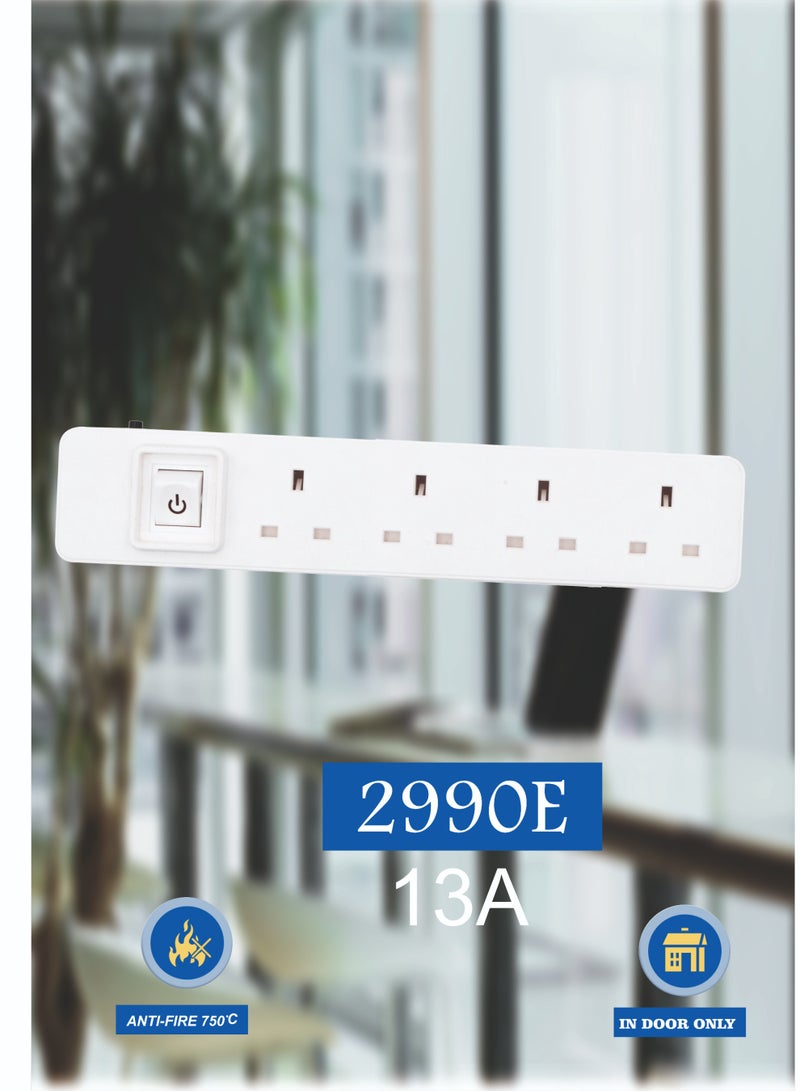 MOVAL Power Extension Cord 5m | 4 Socket Power Strip | Heavy Duty Extension Lead | Multi Plug Extension Cable for Home & Office - Image 4