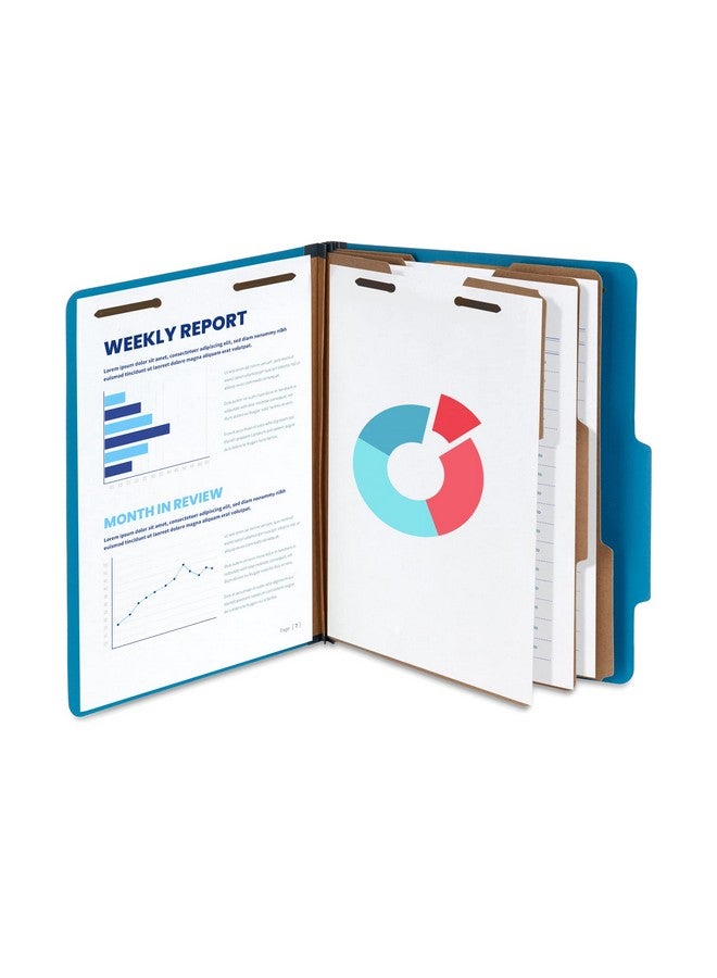 بلو سوميت سابلايز مجلدات تصنيف باللون الأزرق الداكن، 3 أقسام، بحجم حرف مع توسعات Tyvek مقاس 2 بوصة، تستخدم لتنظيم السجلات الطبية وملفات العملاء، رائعة كمجلدات للإيجار، عبوة من 10 قطع - Image 5