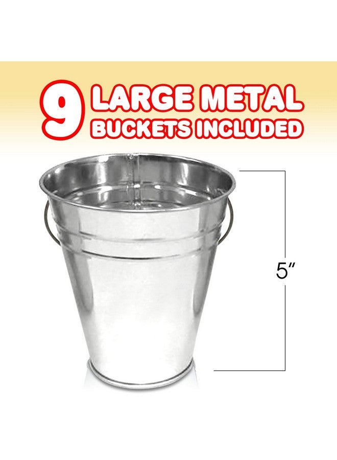 Gamie Gamie Bucket Ping Pong Ball Game Includes 9 Metal Buckets, 12 Balls, and 1 Number Sticker Sheet - Fun Party Activity for Kids and Adults, Great Idea for Kids  - Image 4