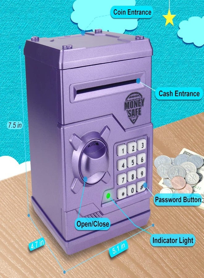 TOPBRY Kids Electronic Piggy Bank Safe Toy for 3-14 Year Old Boys and Girls (Purple) - Image 2