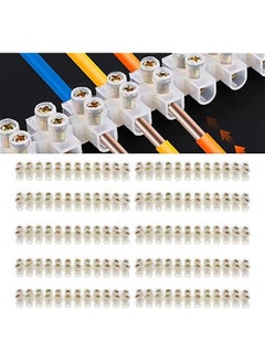 10 Pcs 12 Position Dual Row Terminal Strip, Electrical Barrier Wire Connector Block, Screw Terminal Barrier Block,Euro-Style Terminal Block Barrier Strip, Nylon Terminal Barrier Block (20A)
