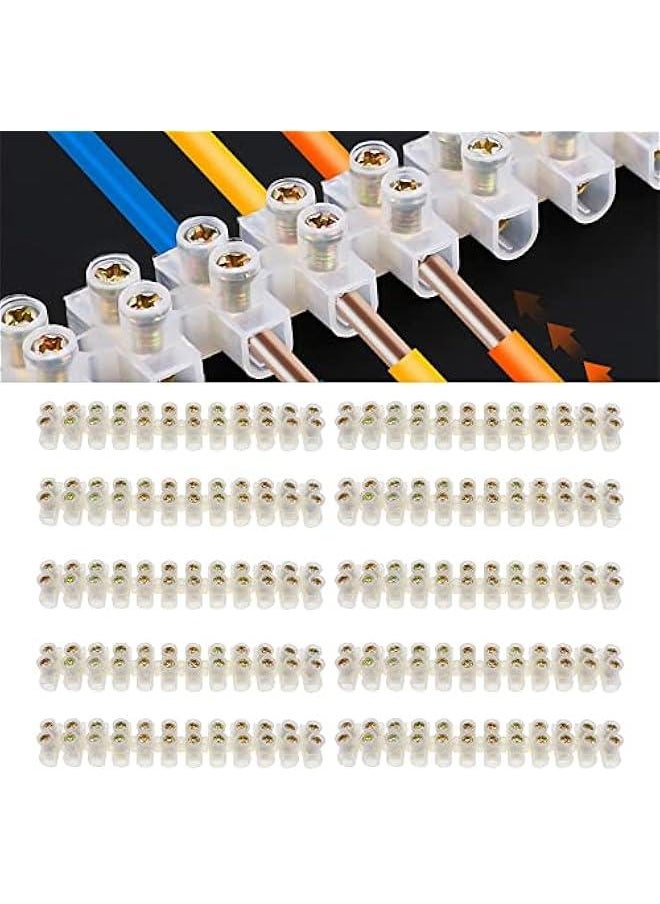 Generic - 10 Pcs 12 Position Dual Row Terminal Strip, Electrical Barrier Wire Connector Block, Screw Terminal Barrier Block,Euro-Style Terminal Block Barrier Strip, Nylon Terminal Barrier Block (20A) - Image 1