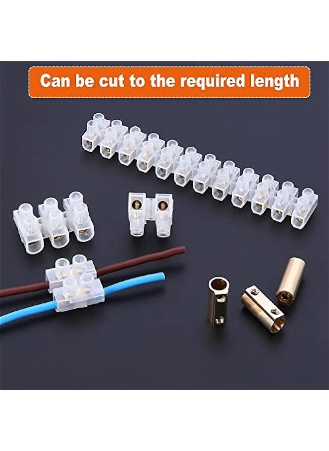 Generic - 10 Pcs 12 Position Dual Row Terminal Strip, Electrical Barrier Wire Connector Block, Screw Terminal Barrier Block,Euro-Style Terminal Block Barrier Strip, Nylon Terminal Barrier Block (20A) - Image 1